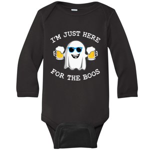 Funny Halloween Im Just Here For The Boos Costume Gift Baby Long Sleeve Bodysuit