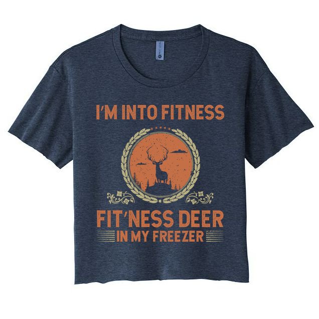 Funny Hunting IM Into Fitness Deer Freezer Hunter Dad Women's Crop Top Tee