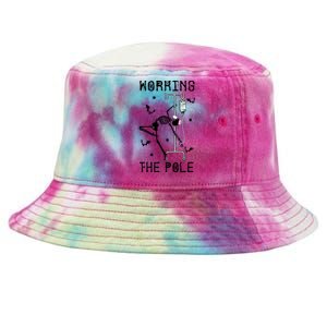 Funny Halloween Icu Er Nurse Working The Pole Skeleton Dance Gift Tie-Dyed Bucket Hat