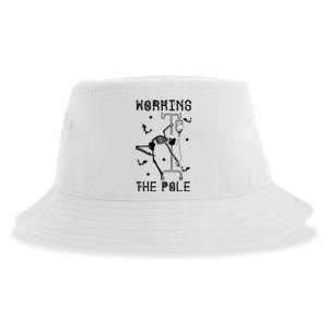 Funny Halloween Icu Er Nurse Working The Pole Skeleton Dance Gift Sustainable Bucket Hat