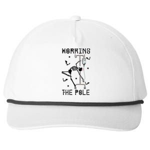 Funny Halloween Icu Er Nurse Working The Pole Skeleton Dance Gift Snapback Five-Panel Rope Hat