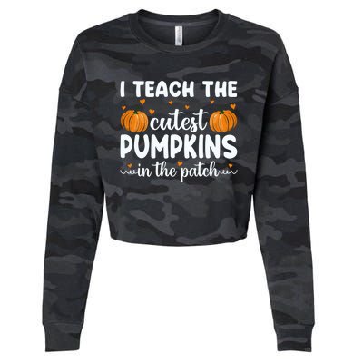 Funny Halloween I Teach The Cutest Pumpkins In The Patch Gift Cropped Pullover Crew