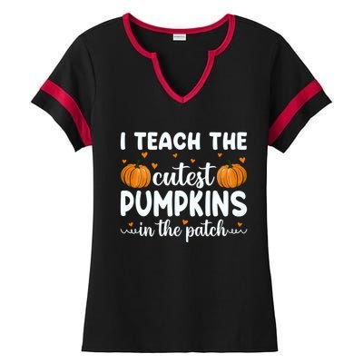 Funny Halloween I Teach The Cutest Pumpkins In The Patch Gift Ladies Halftime Notch Neck Tee