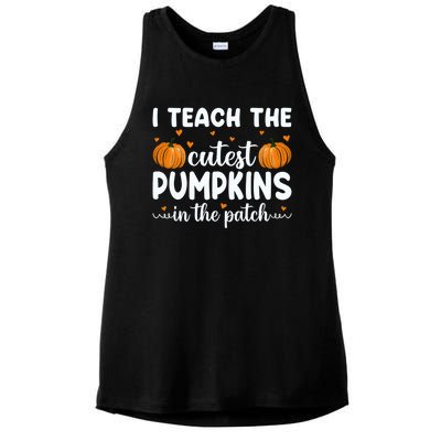 Funny Halloween I Teach The Cutest Pumpkins In The Patch Gift Ladies PosiCharge Tri-Blend Wicking Tank