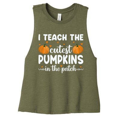 Funny Halloween I Teach The Cutest Pumpkins In The Patch Gift Women's Racerback Cropped Tank