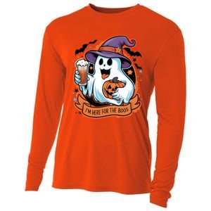 Funny Halloween IM Just Here For The Boos Beer Lover Cooling Performance Long Sleeve Crew