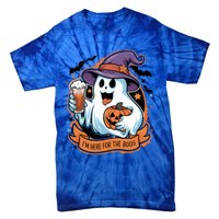 Funny Halloween IM Just Here For The Boos Beer Lover Tie-Dye T-Shirt