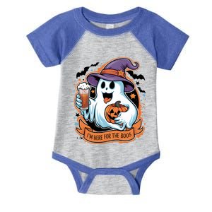 Funny Halloween IM Just Here For The Boos Beer Lover Infant Baby Jersey Bodysuit