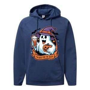 Funny Halloween IM Just Here For The Boos Beer Lover Performance Fleece Hoodie