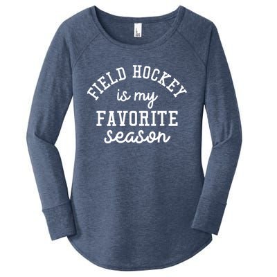 Field Hockey Is My Favorite Season Funny Indoor Rink Sports Gift Women's Perfect Tri Tunic Long Sleeve Shirt