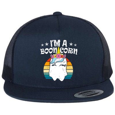 Funny Halloween Im A Boonicorn Unicorn Ghost Cute Gift Flat Bill Trucker Hat