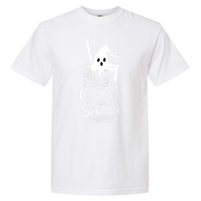 Funny Halloween Iced Coffee With Extra Scream Cute Ghost Spooky Gift Garment-Dyed Heavyweight T-Shirt