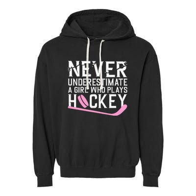 Funny Hockey Ice Hockey Player Hockey Lovers Garment-Dyed Fleece Hoodie