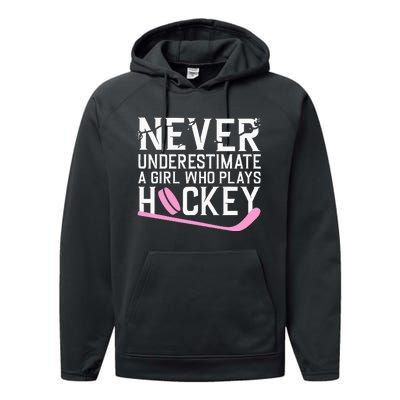 Funny Hockey Ice Hockey Player Hockey Lovers Performance Fleece Hoodie