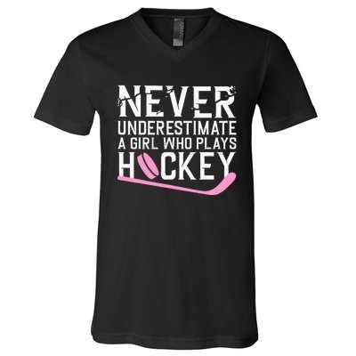 Funny Hockey Ice Hockey Player Hockey Lovers V-Neck T-Shirt