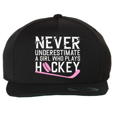 Funny Hockey Ice Hockey Player Hockey Lovers Wool Snapback Cap