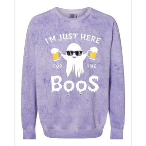 Funny Halloween IM Just Here For The Boos Colorblast Crewneck Sweatshirt