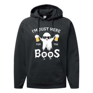 Funny Halloween IM Just Here For The Boos Performance Fleece Hoodie