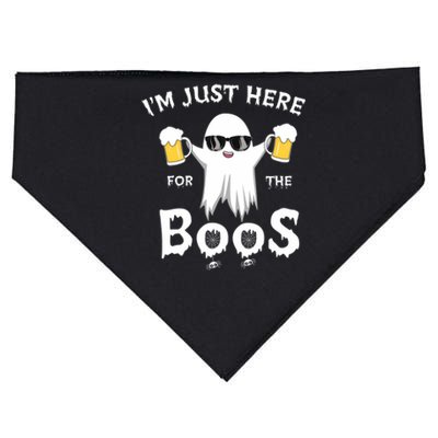 Funny Halloween IM Just Here For The Boos USA-Made Doggie Bandana