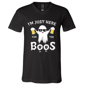 Funny Halloween IM Just Here For The Boos V-Neck T-Shirt