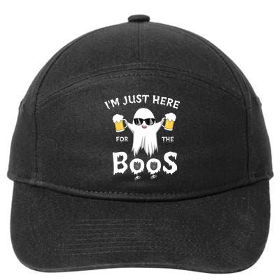 Funny Halloween IM Just Here For The Boos 7-Panel Snapback Hat