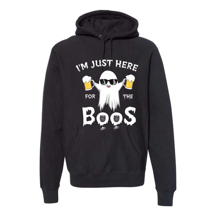 Funny Halloween IM Just Here For The Boos Premium Hoodie