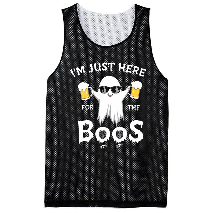 Funny Halloween IM Just Here For The Boos Mesh Reversible Basketball Jersey Tank