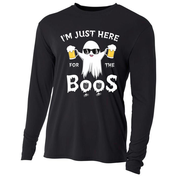 Funny Halloween IM Just Here For The Boos Cooling Performance Long Sleeve Crew