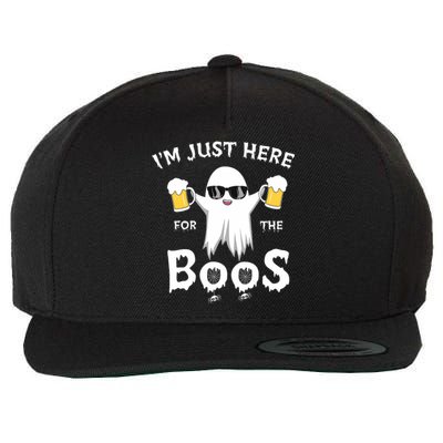 Funny Halloween IM Just Here For The Boos Wool Snapback Cap