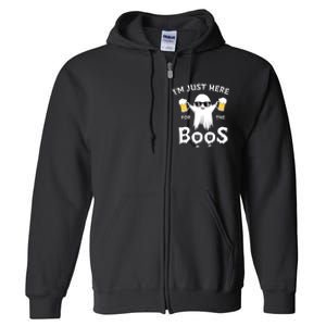 Funny Halloween IM Just Here For The Boos Full Zip Hoodie