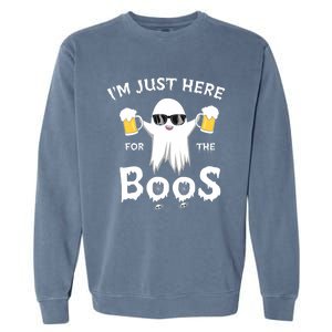 Funny Halloween IM Just Here For The Boos Garment-Dyed Sweatshirt