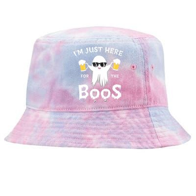 Funny Halloween IM Just Here For The Boos Tie-Dyed Bucket Hat