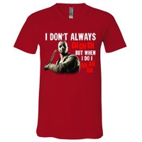 Funny Halloween I Don't Always Ch Ch Ch But When I Do I Ah Ah Ah V-Neck T-Shirt