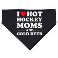 Funny Hockey I Love Hot Hockey Moms And Cold Beer USA-Made Doggie Bandana