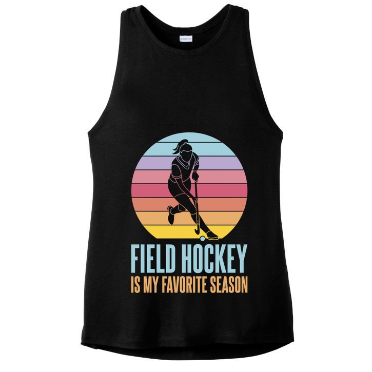 Field Hockey Is My Favorite Season Cool Gift Ladies PosiCharge Tri-Blend Wicking Tank