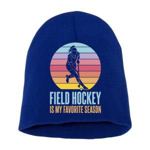 Field Hockey Is My Favorite Season Cool Gift Short Acrylic Beanie