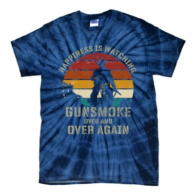 Funny Happiness Is Watching Gunsmoke Over And Over Again Cowboys Tie-Dye T-Shirt