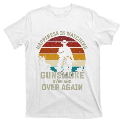 Funny Happiness Is Watching Gunsmoke Over And Over Again Cowboys T-Shirt