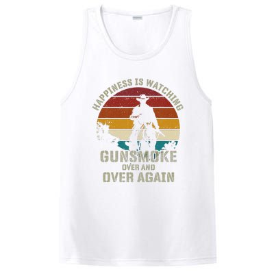 Funny Happiness Is Watching Gunsmoke Over And Over Again Cowboys PosiCharge Competitor Tank