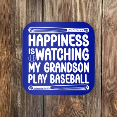 Funny Happiness Is Watching My Grandson Play Baseball Games Cool Gift Coaster