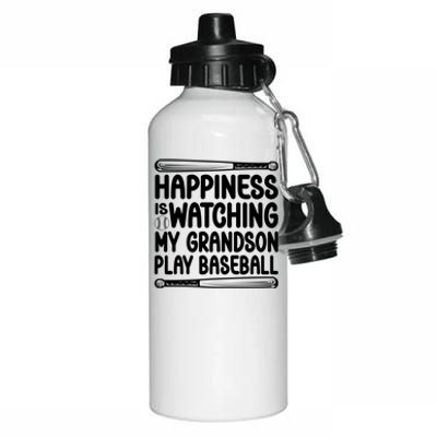 Funny Happiness Is Watching My Grandson Play Baseball Games Cool Gift Aluminum Water Bottle 