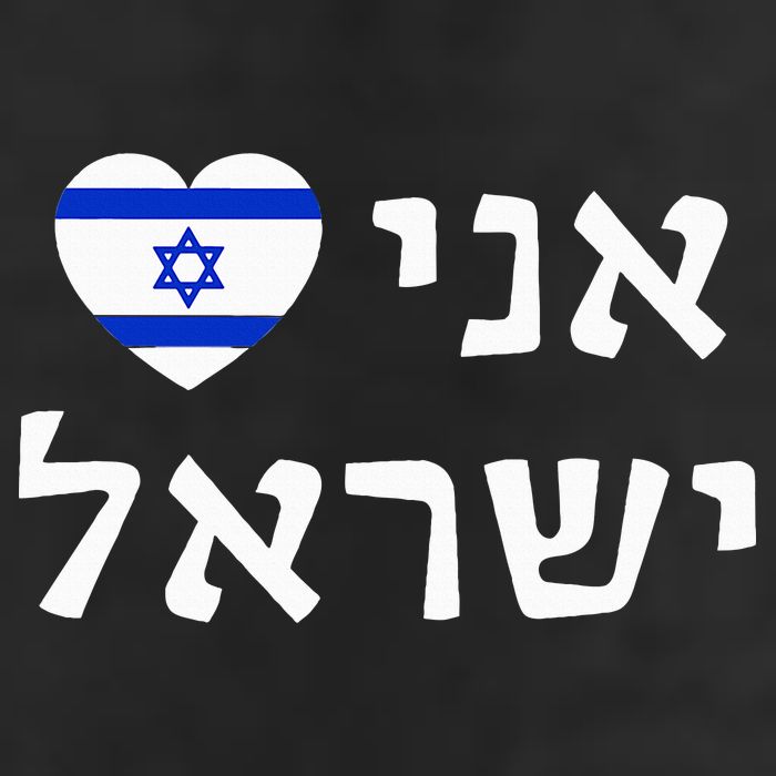 Flag Heart I Love Israel in Hebrew ProIsrael Israeli Hat