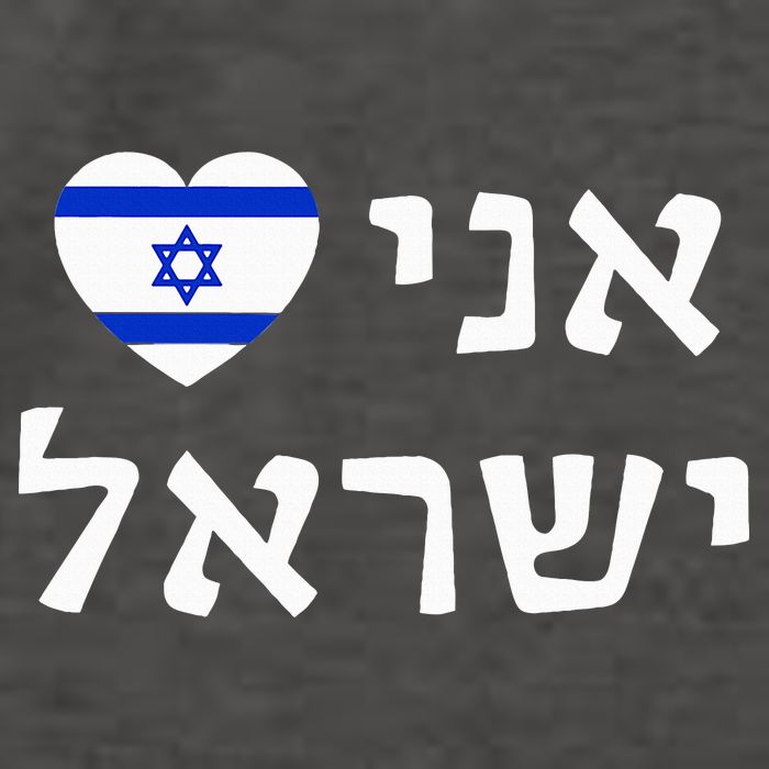 Flag Heart I Love Israel in Hebrew ProIsrael Israeli Vector Backpack