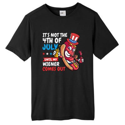 Funny Hotdog It's Not 4th of July Until My Wiener Comes Out  Tall Fusion ChromaSoft Performance T-Shirt