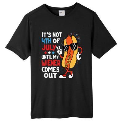 Funny Hotdog It's Not 4th of July Until My Wiener Comes Out Tall Fusion ChromaSoft Performance T-Shirt