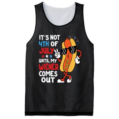 Funny Hotdog It's Not 4th of July Until My Wiener Comes Out Mesh Reversible Basketball Jersey Tank