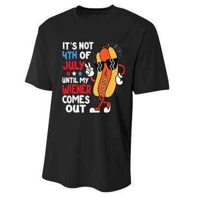 Funny Hotdog It's Not 4th of July Until My Wiener Comes Out Performance Sprint T-Shirt