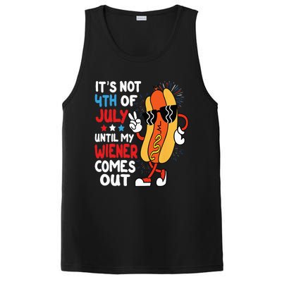 Funny Hotdog It's Not 4th of July Until My Wiener Comes Out PosiCharge Competitor Tank