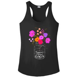 funny Happiness Is Being A Mom And Gaga Sunflower Ladies PosiCharge Competitor Racerback Tank