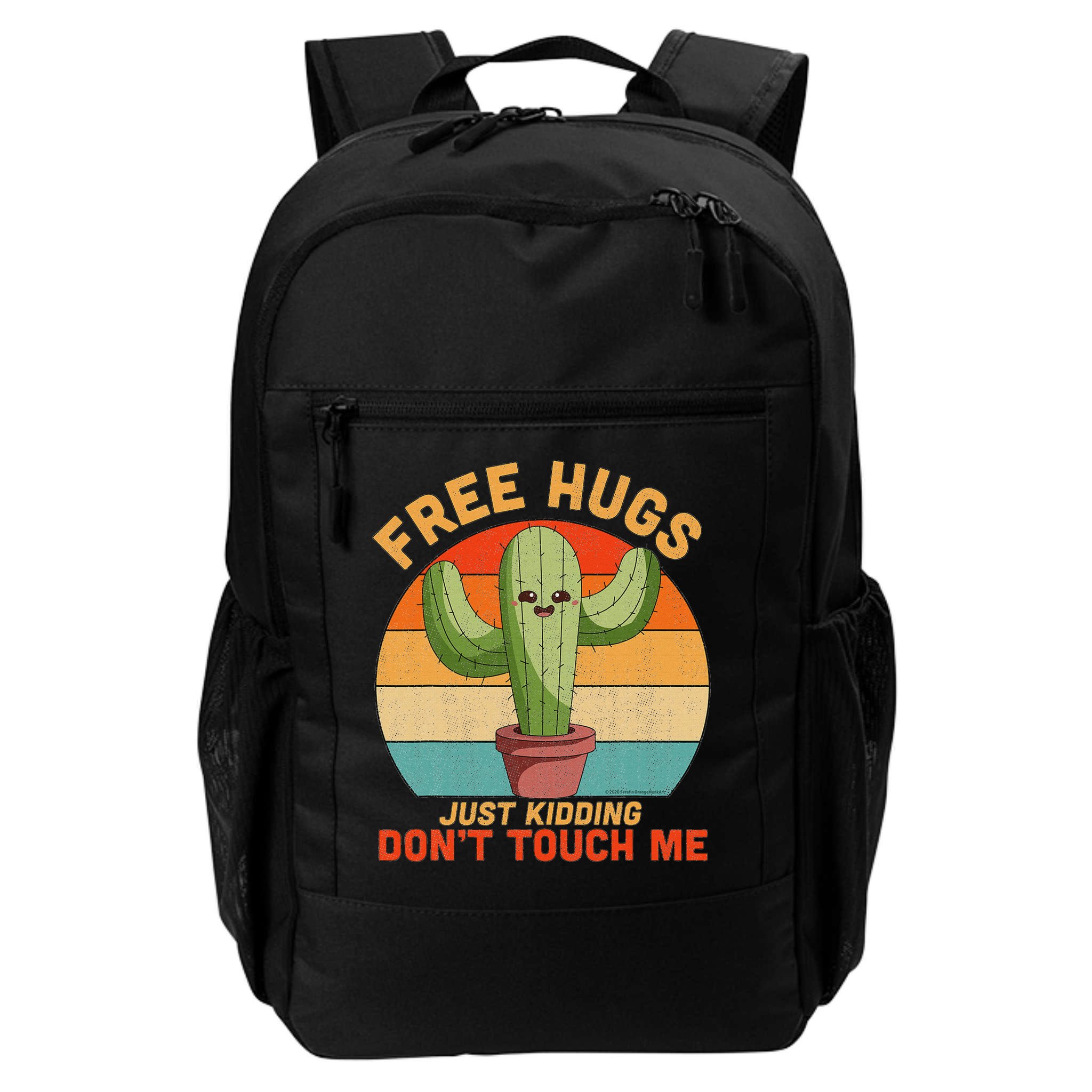 Free Hugs Just Kidding Don't Touch Me Cactus Funny Gift Backpack